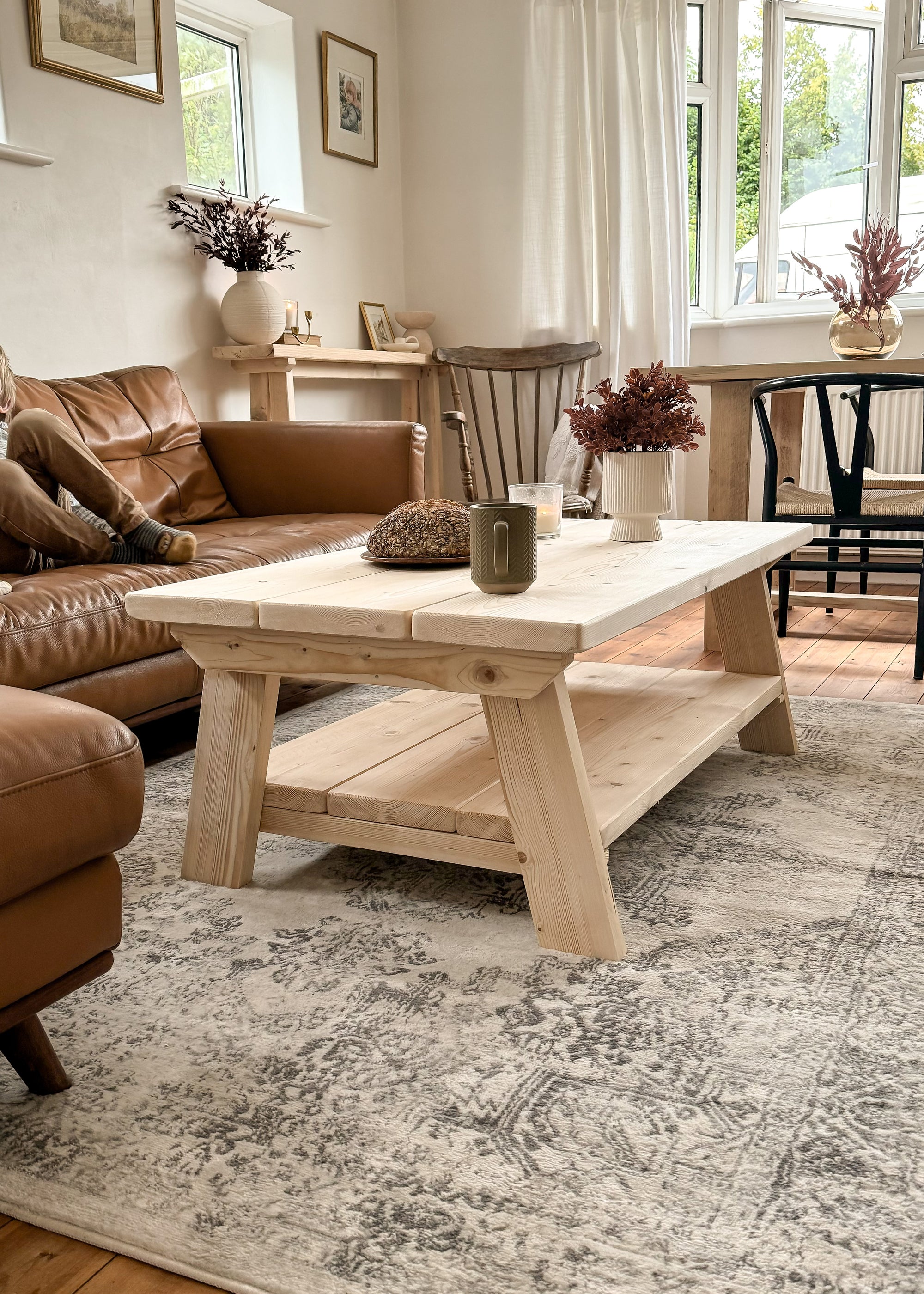 The Cotswold Coffee Table | Handmade Rustic Reclaimed Wood | Sizes 66cm - 120cm | Farmhouse Style