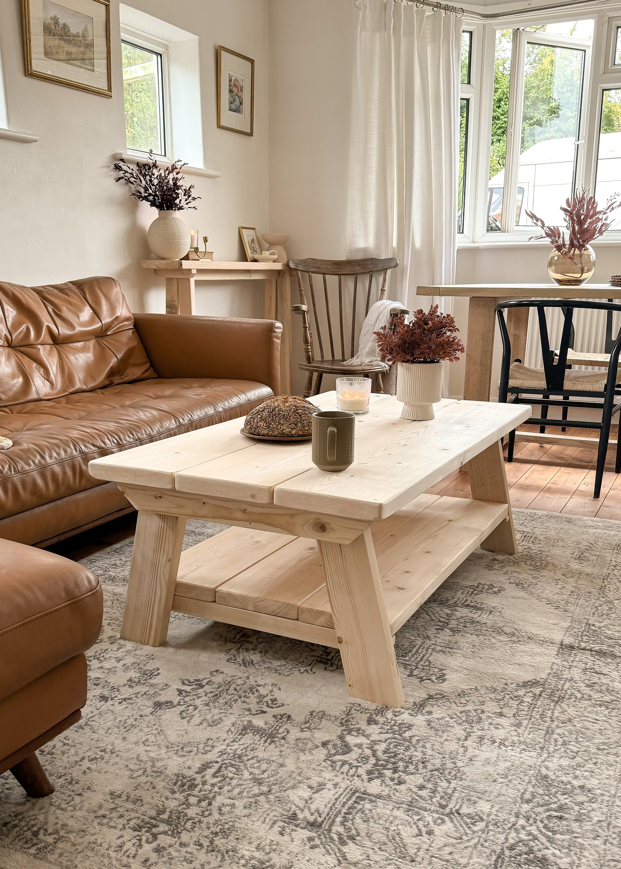 The Cotswold Coffee Table | Handmade Rustic Reclaimed Wood | Sizes 66cm - 120cm | Farmhouse Style