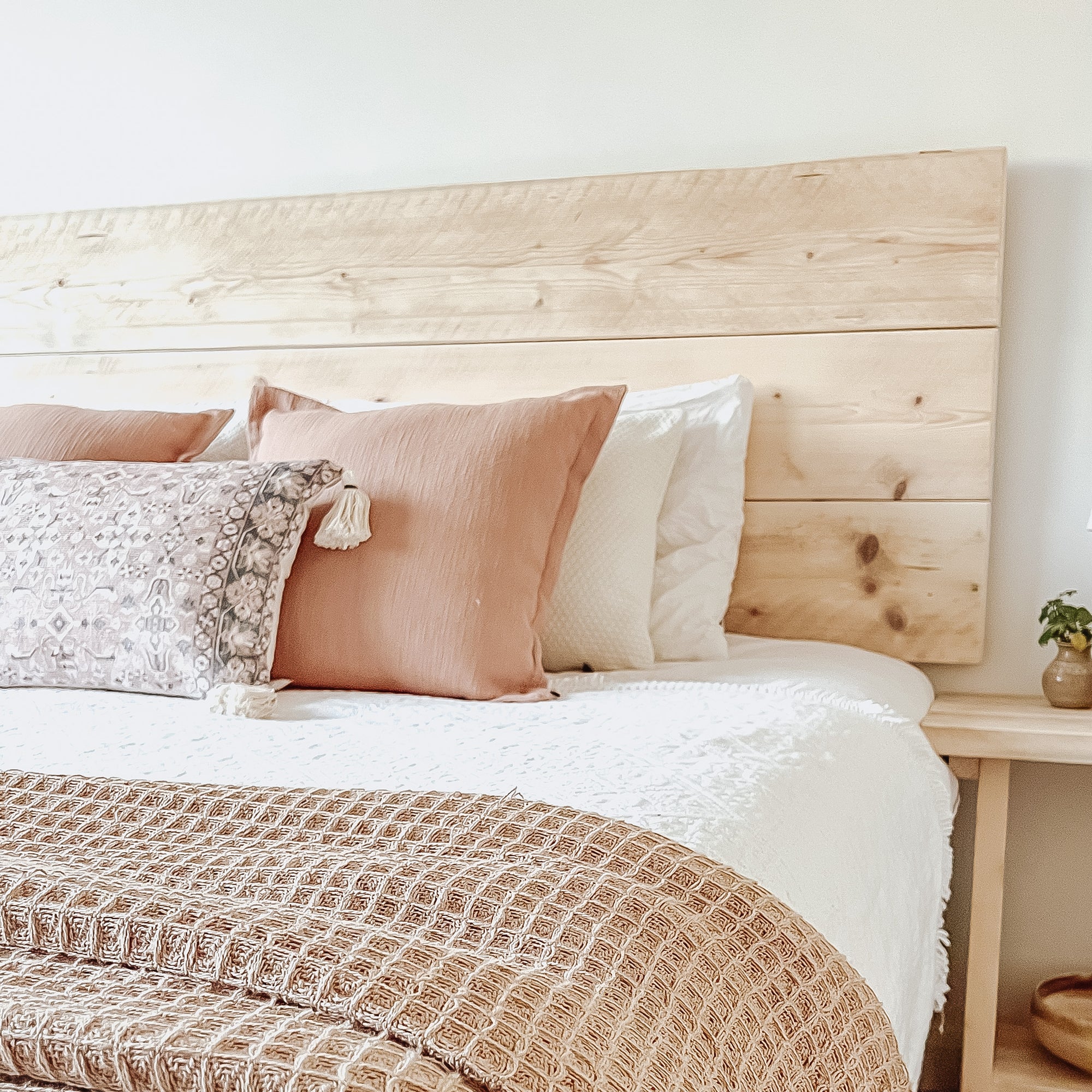 Rustic wooden headboard Natural wood Handmade reclaimed wood head board for bed vintage grey limed vintage - Coastal Range