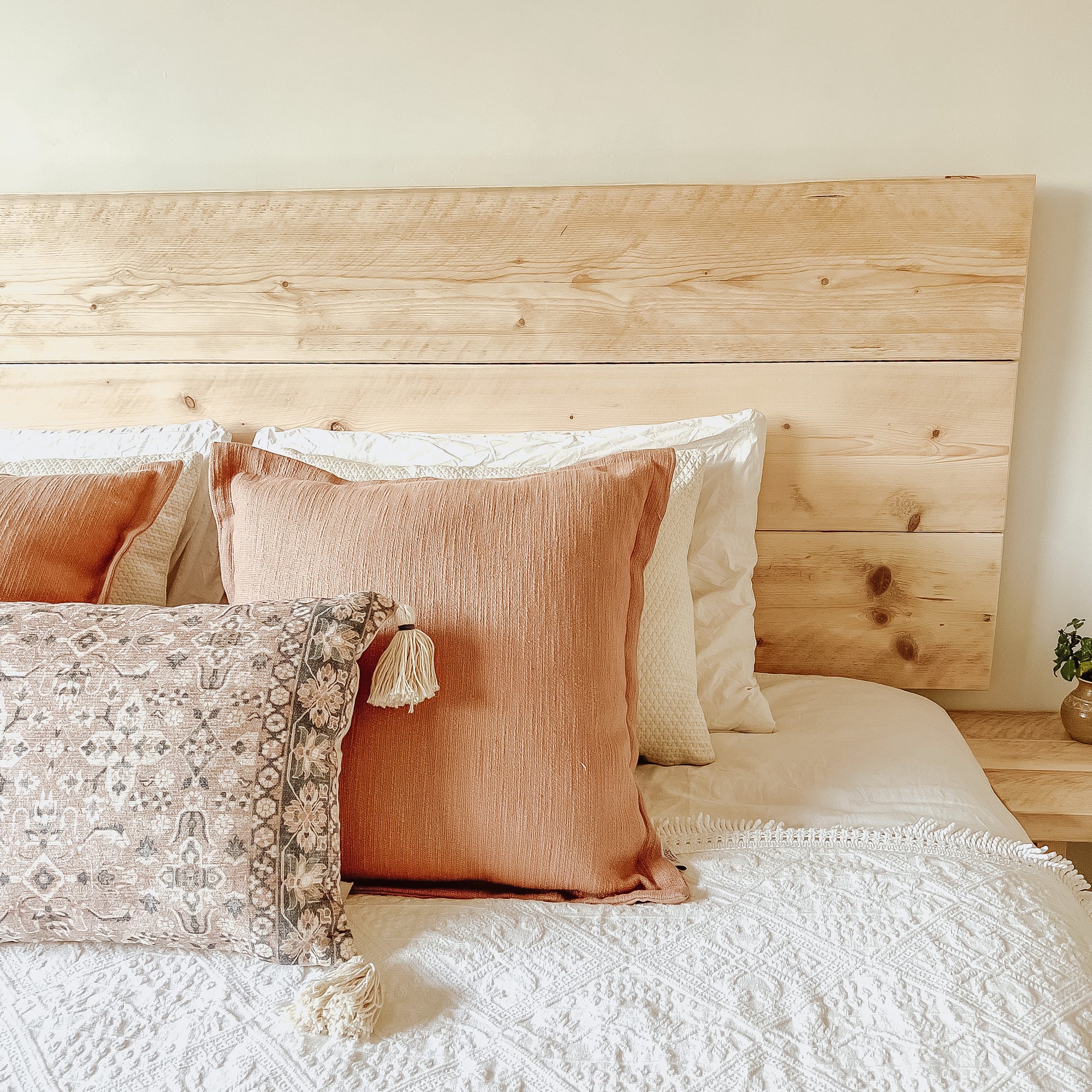 Rustic wooden headboard Natural wood Handmade reclaimed wood head board for bed vintage grey limed vintage - Coastal Range