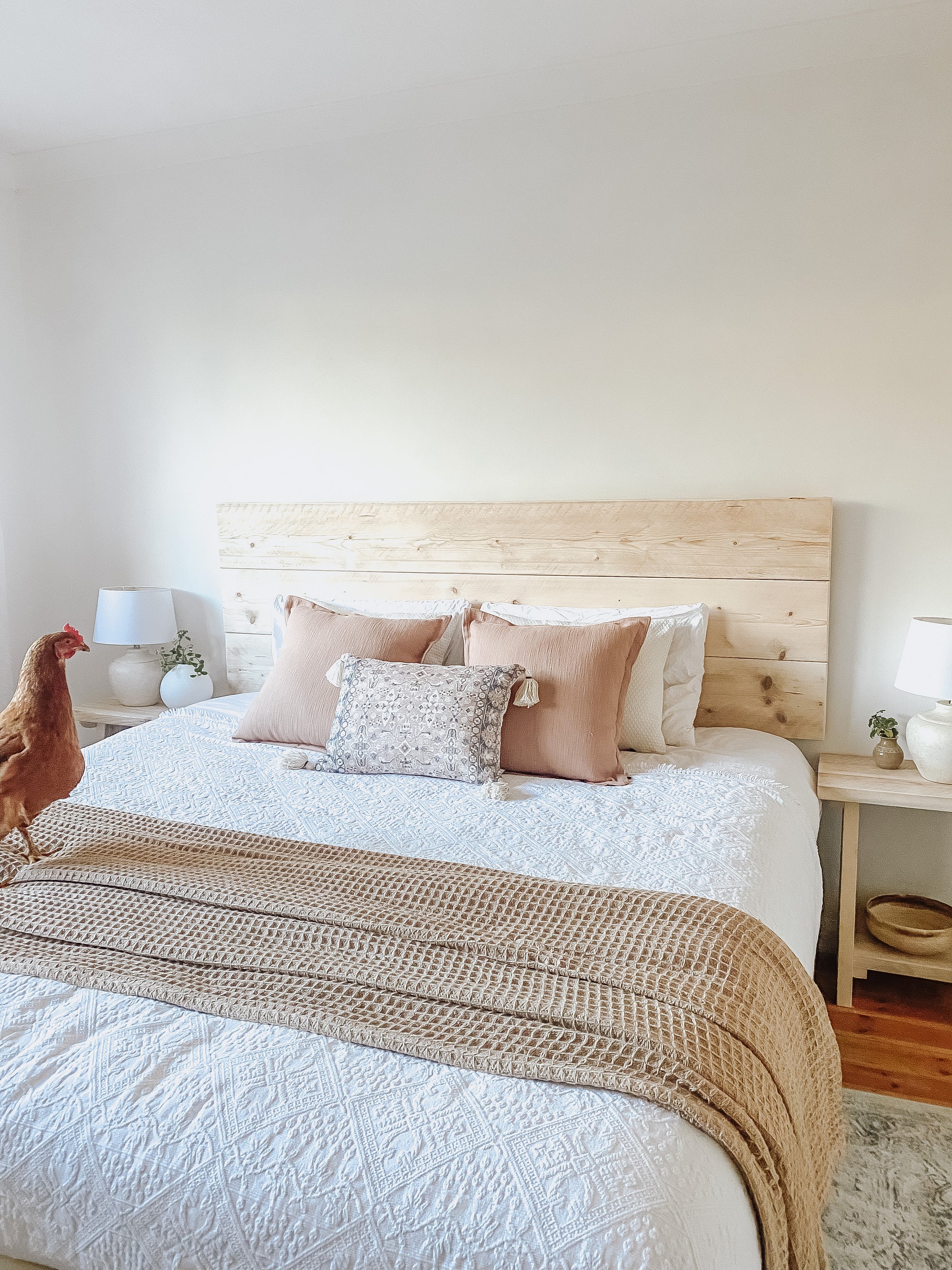 Rustic wood bedside table small reclaimed wooden side console nightstand bedroom bed side - Coastal Range