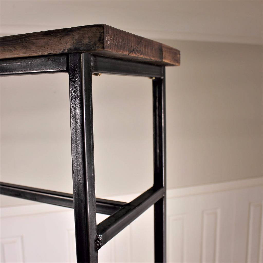 Clothes Hanging Rail  Industrial Wardrobe Display Shelf Shoe Vintage Open Rack Stand Shop Storage Wood Metal Hanger Coat Handmade.