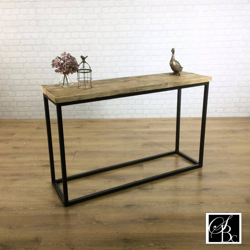 Industrial Entryway Hall Table Shelf Wood Vintage Metal Pine Sideboard Buffet Credenza Rustic Reclaimed Shoe Storage Hallway Entryway Scandi Console.