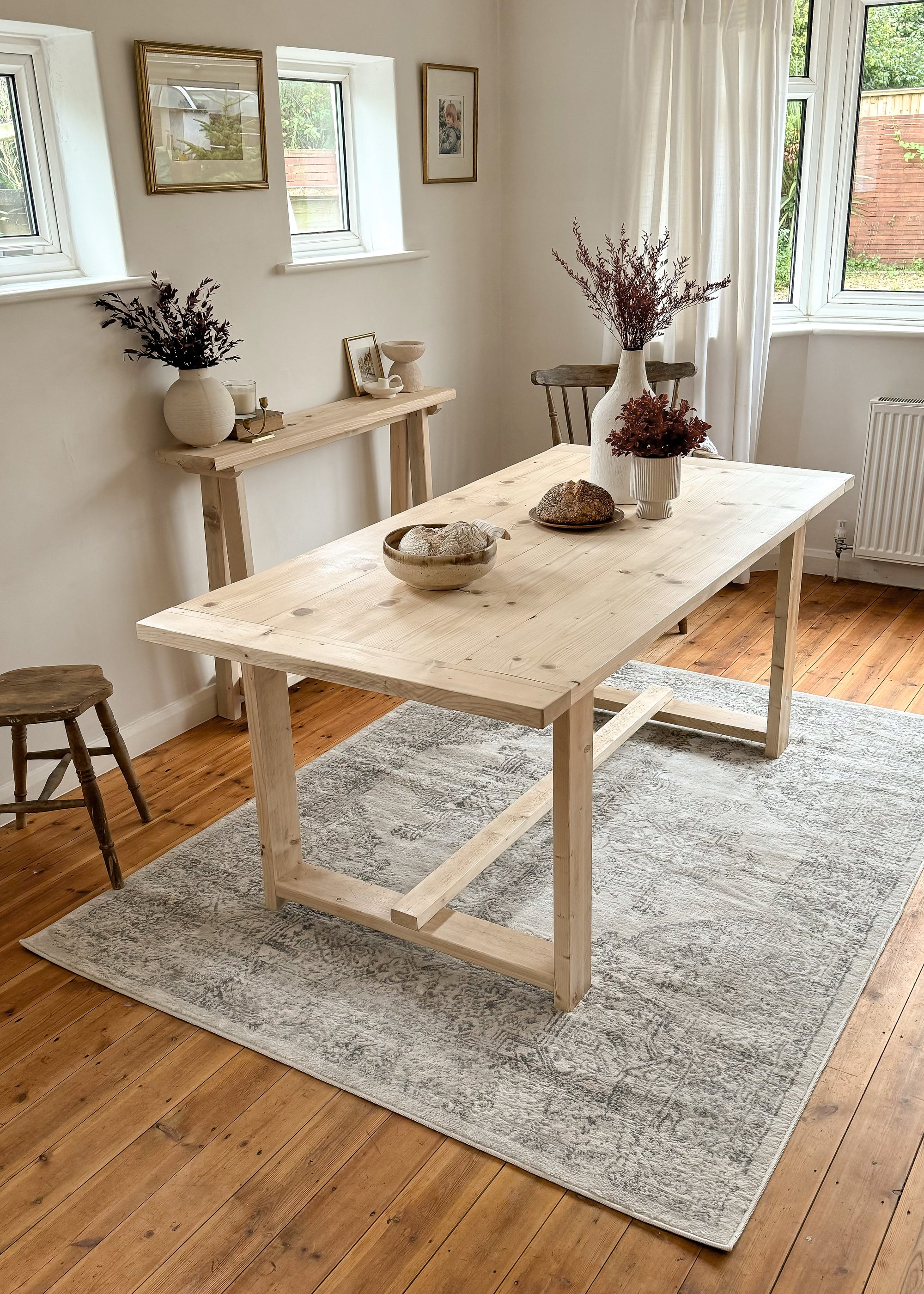 The Haven Dining Table | Handmade Rustic Reclaimed Wood | Sizes 100cm - 250cm | Farmhouse Refectory Style