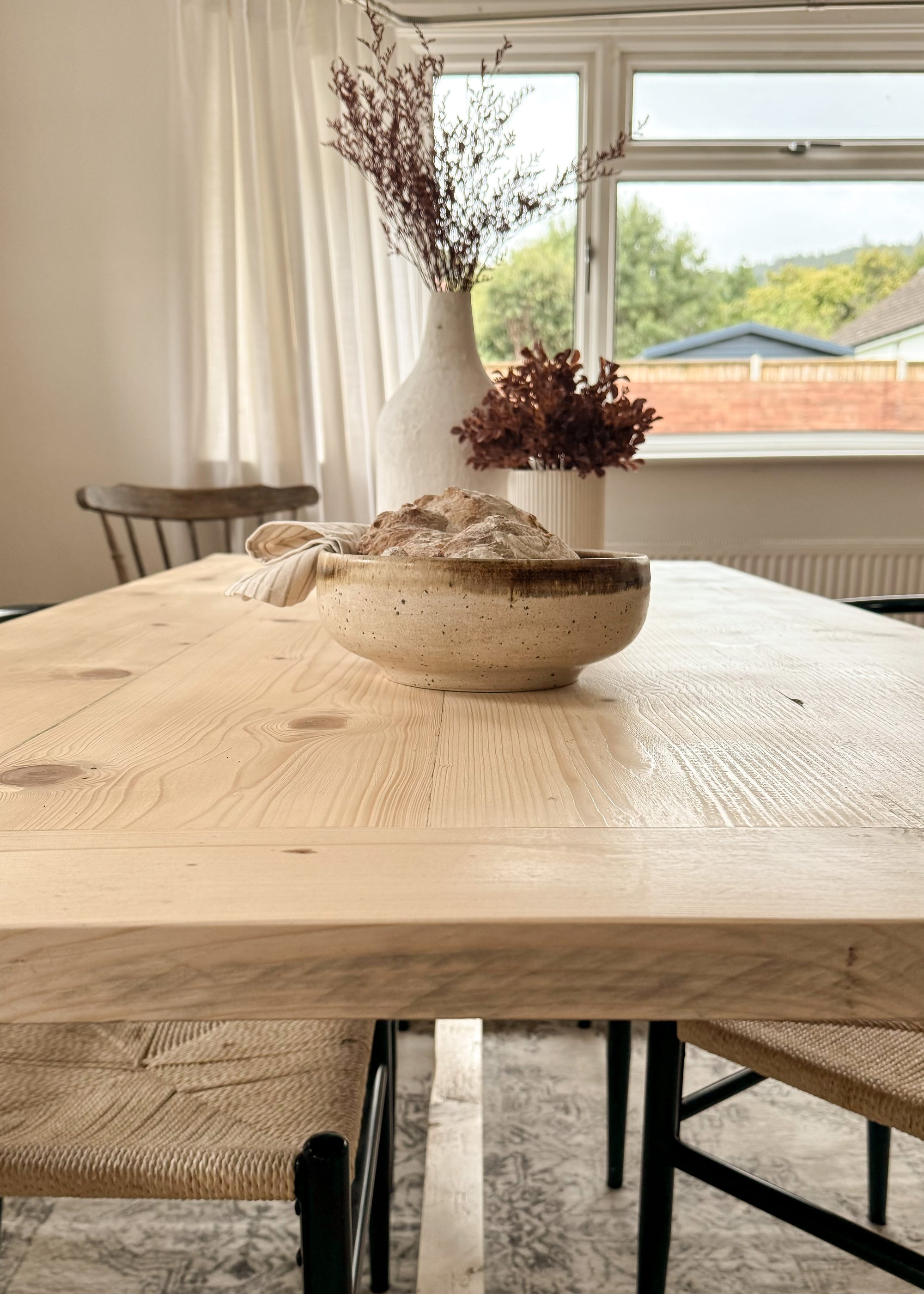 The Haven Dining Table | Handmade Rustic Reclaimed Wood | Sizes 100cm - 250cm | Farmhouse Refectory Style
