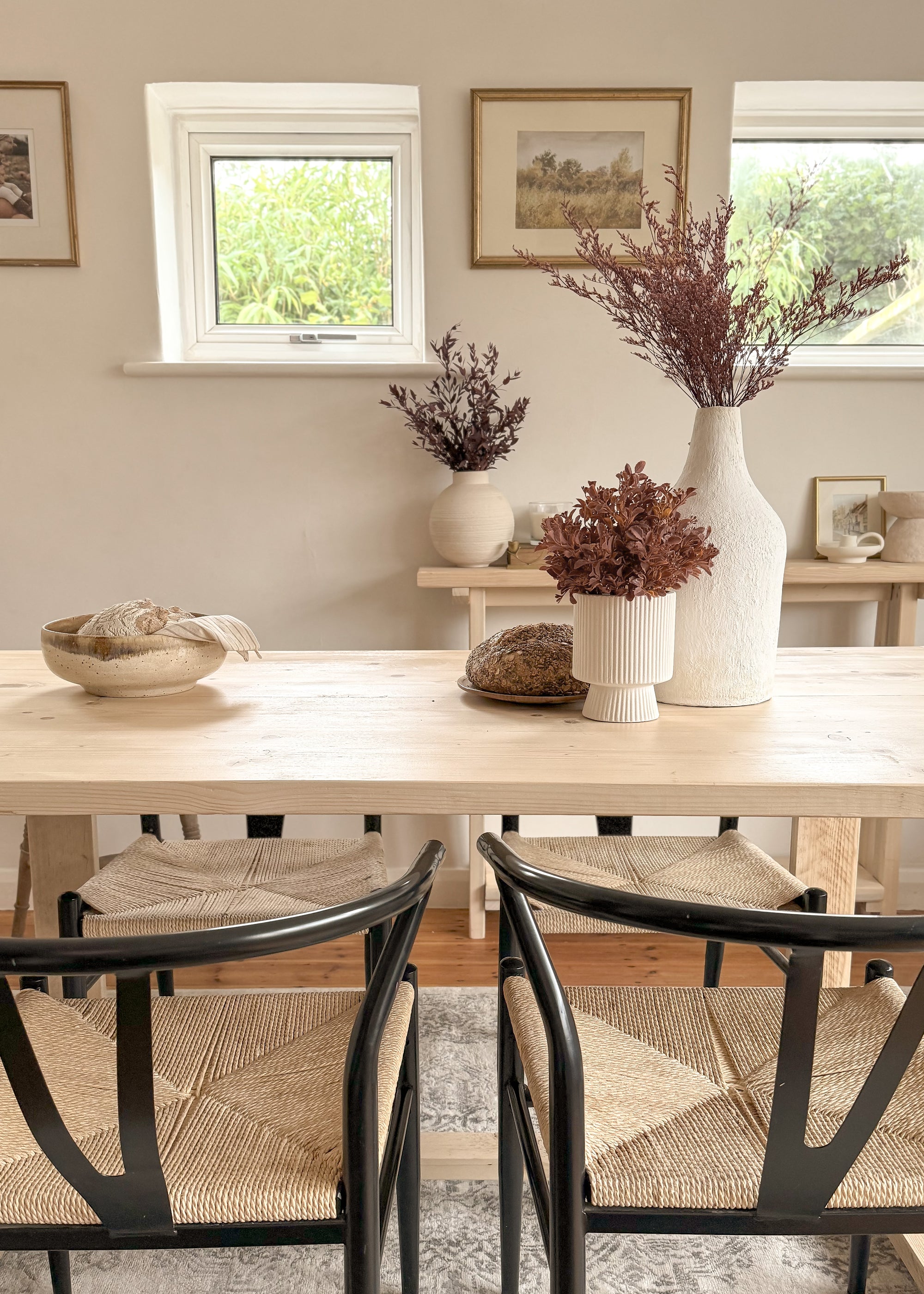 The Haven Dining Table | Handmade Rustic Reclaimed Wood | Sizes 100cm - 250cm | Farmhouse Refectory Style