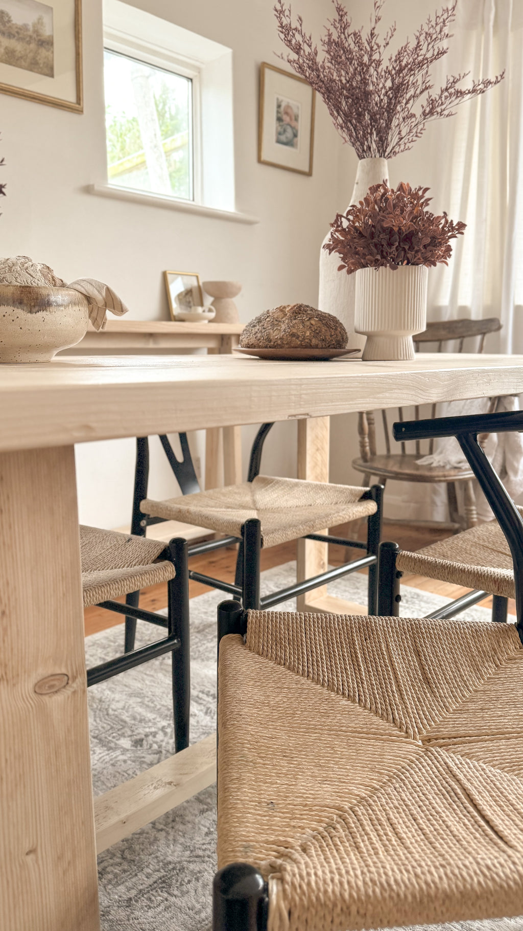 The Haven Dining Table | Handmade Rustic Reclaimed Wood | Sizes 100cm - 250cm | Farmhouse Refectory Style