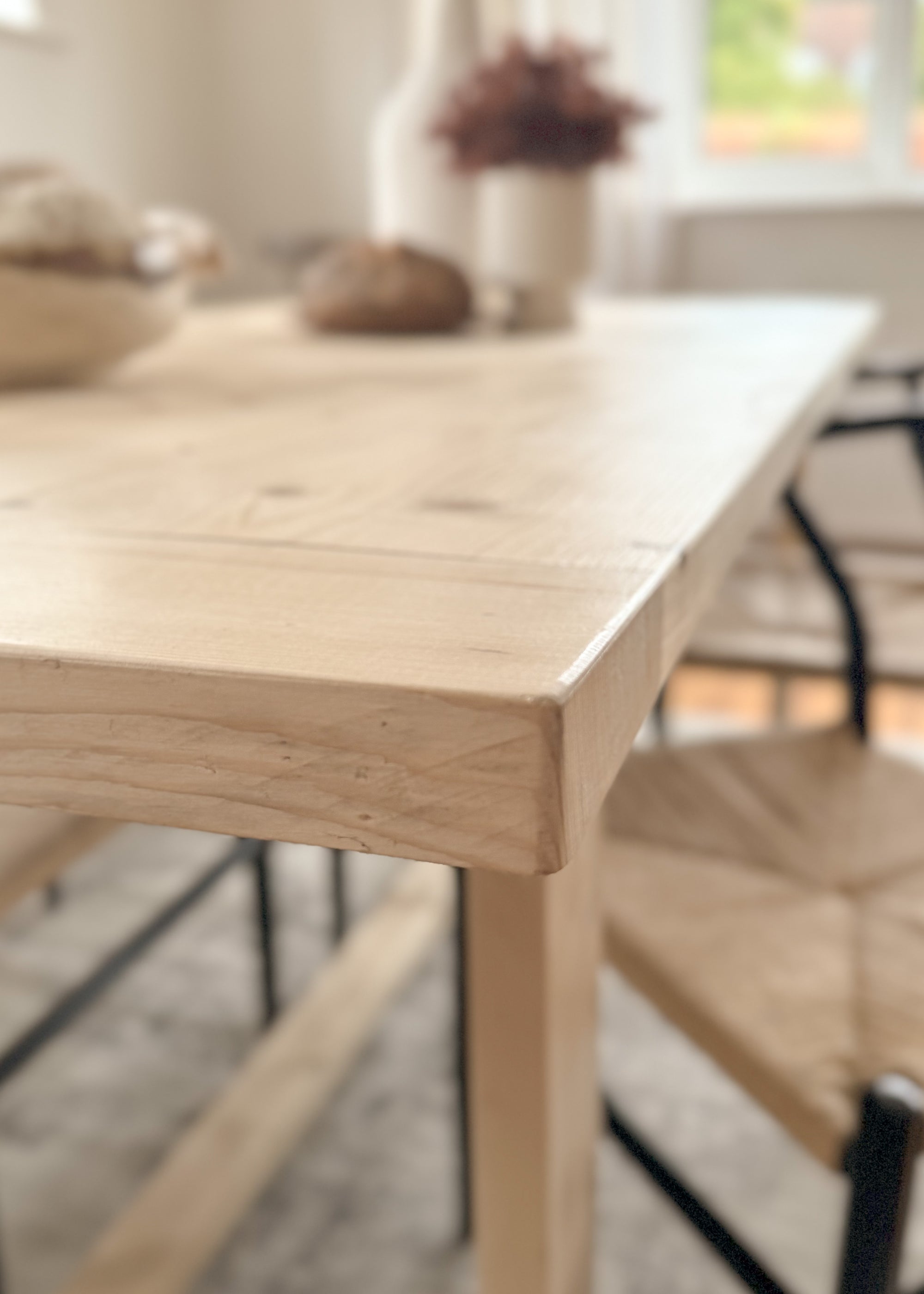 The Haven Dining Table | Handmade Rustic Reclaimed Wood | Sizes 100cm - 250cm | Farmhouse Refectory Style