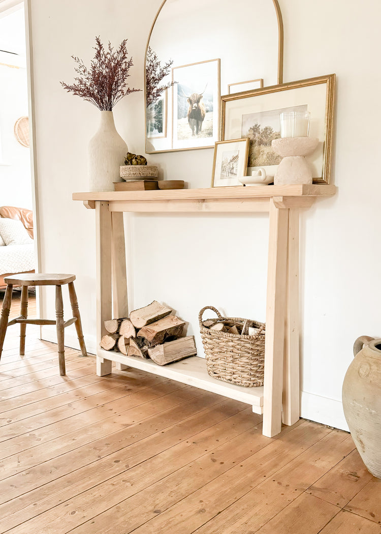 Solid wood narrow console table sales