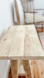 Rustic wood bedside table small reclaimed wooden side console nightstand bedroom bed side - Coastal Range