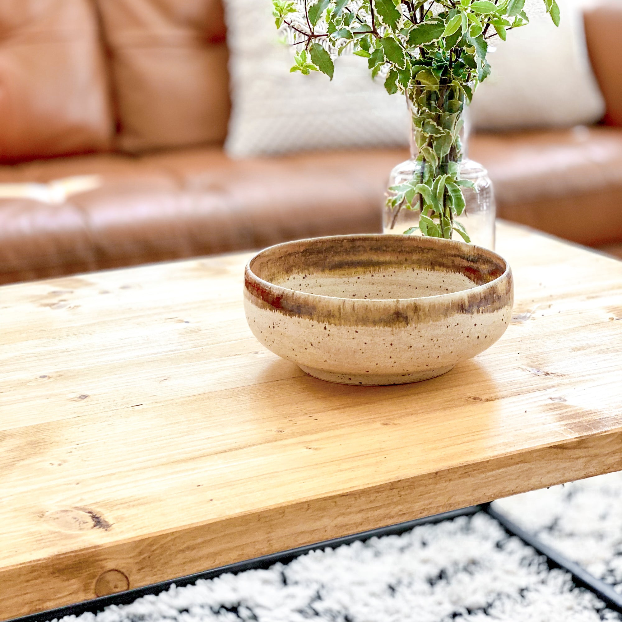 Wood Coffee Table Industrial Solid Reclaimed Rustic Farmhouse Style Plank Top Metal Steel Chunky Handmade in Britain