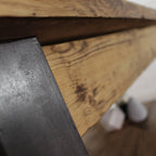 Butchers Block Kitchen Island Industrial Breakfast Bar Dining Table Rustic Storage Unit Solid Wood Worktop Steel Coffee Cafe.