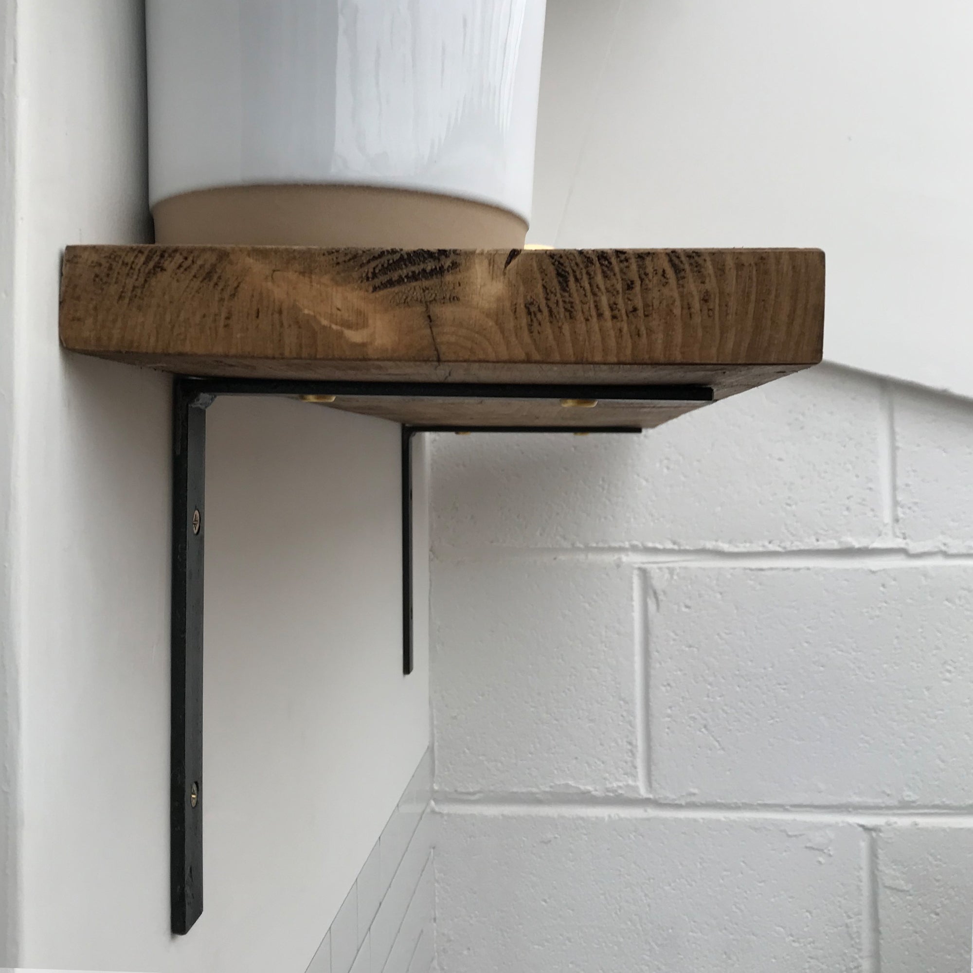 Wooden Shelves Industrial Wall Shelf With Metal Brackets Reclaimed Pine Rustic Kitchen Oak Solid  Shelving Display Restaurant Cafe Made to measure.