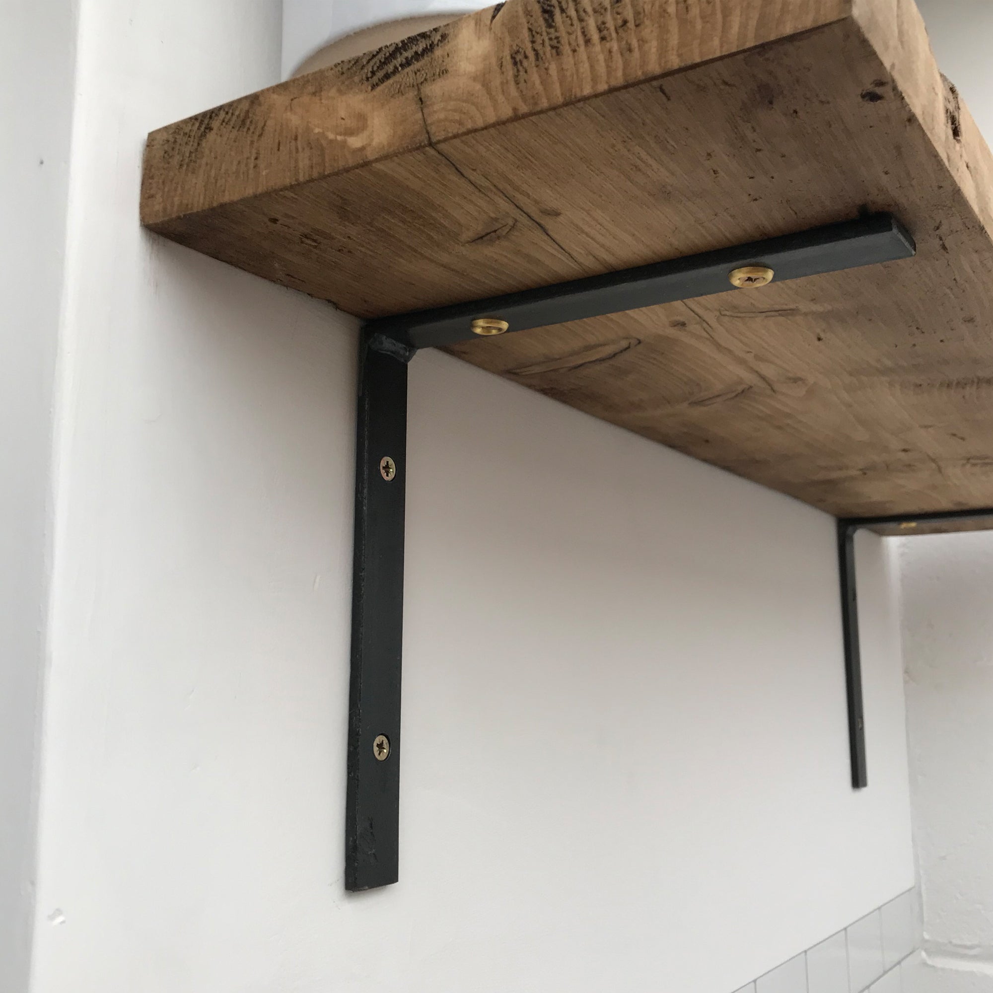 Wooden Shelves Industrial Wall Shelf With Metal Brackets Reclaimed Pine Rustic Kitchen Oak Solid  Shelving Display Restaurant Cafe Made to measure.