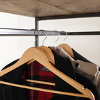 Industrial Open Wardrobe Clothes Rail Rack Reclaimed Wood Display Shoe Storage Shop Garment Hanger Walk In Custom Hanging Retail Stand Heavy.