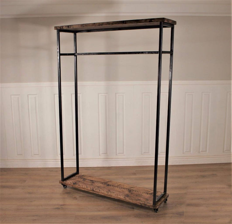 Black industrial clothes rail hot sale