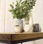 Industrial Coffee Table Solid Wood Vintage Reclaimed Rustic Farmhouse Style Plank Top Metal Steel Chunky Handmade in Britain.