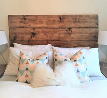 Load image into Gallery viewer, Wooden Headboard Reclaimed Rustic Bed Bedroom Double King Queen Single Rustic Plank Chunky Handmade In Britain Scandinavian Nordic Farmhouse.

