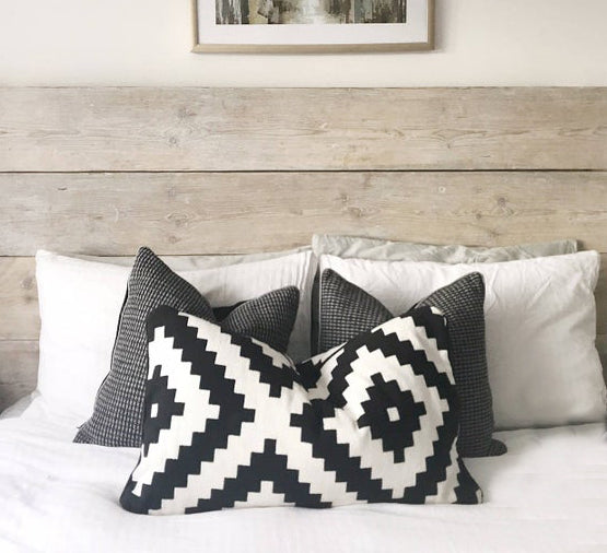 White farmhouse shop headboard king