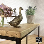 Industrial Entryway Hall Table Shelf Wood Vintage Metal Pine Sideboard Buffet Credenza Rustic Reclaimed Shoe Storage Hallway Entryway Scandi Console.