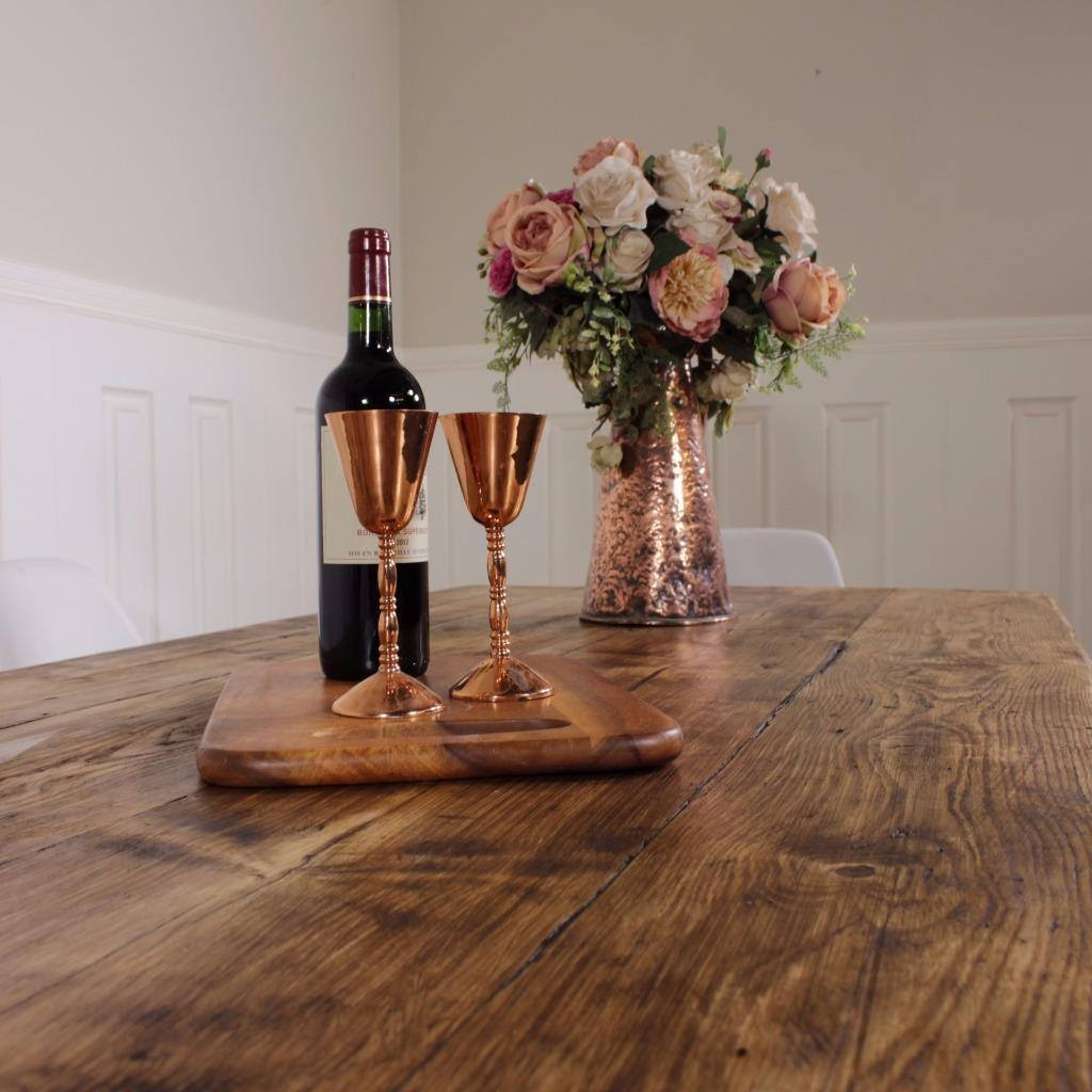 Industrial Dining Table Rustic solid Kitchen Reclaimed Chelsea - Handmade In Britain British Steel Farmhouse Wooden Metal Contemporary.