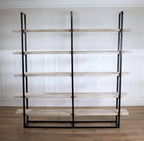 Industrial Scandi Wood Bookcase Bookshelf Shelves Unit Vintage Metal Solid Storage Shelving Shelf Display Rustic Retro Nordic Scandi.
