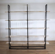 Load image into Gallery viewer, Industrial Scandi Wood Bookcase Bookshelf Shelves Unit Vintage Metal Solid Storage Shelving Shelf Display Rustic Retro Nordic Scandi.
