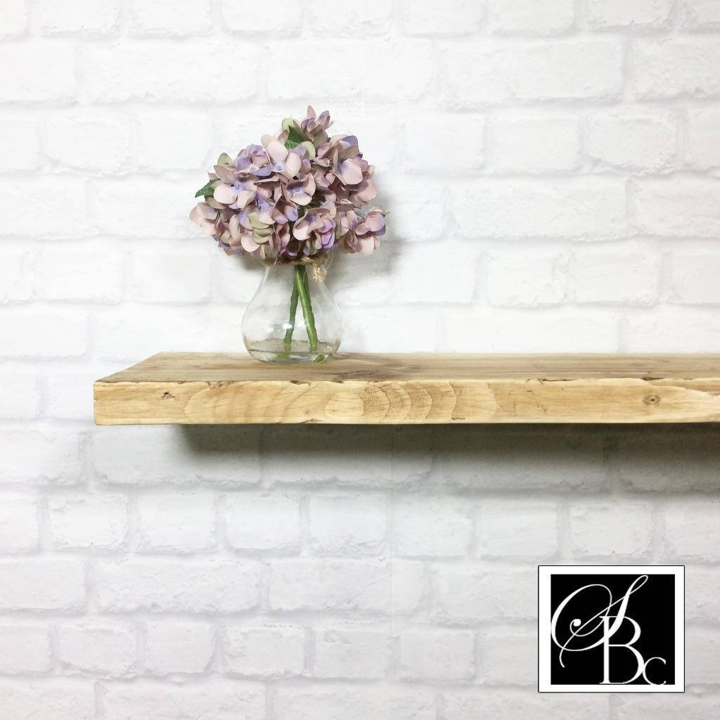 Wooden Floating Shelf Wood Reclaimed Rustic Pine Chunky Industrial Oak Solid wall Shelves brackets Shelving Wall Wooden Display Handmade.