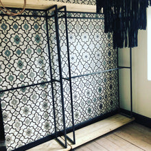 Load image into Gallery viewer, Clothes Hanging Rail  Industrial Wardrobe Display Shelf Shoe Vintage Open Rack Stand Shop Storage Wood Metal Hanger Coat Handmade.
