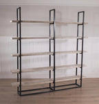Industrial Scandi Wood Bookcase Bookshelf Shelves Unit Vintage Metal Solid Storage Shelving Shelf Display Rustic Retro Nordic Scandi.