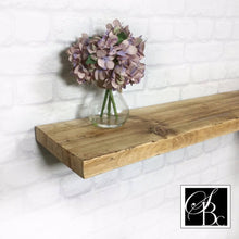 Load image into Gallery viewer, Wooden Floating Shelf Wood Reclaimed Rustic Pine Chunky Industrial Oak Solid wall Shelves brackets Shelving Wall Wooden Display Handmade.
