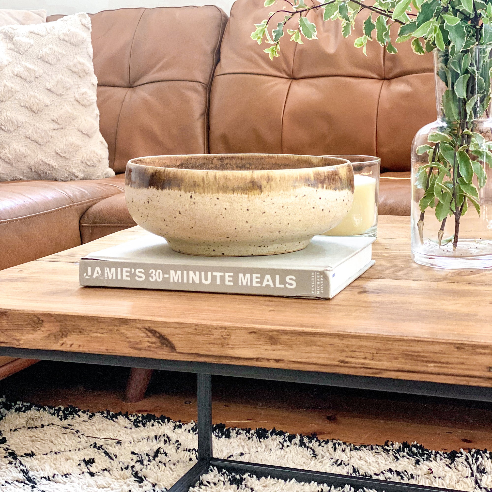 Rustic Wood Coffee Table Square Slab Reclaimed Country Antique Vintage