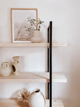 Load image into Gallery viewer, The White Bookcase Book Shelf Ladder White Shelves Wall Open Shelving Small Corner Unit Solid Wood Oak Narrow Tall Shelfie Wooden Industrial Neutral
