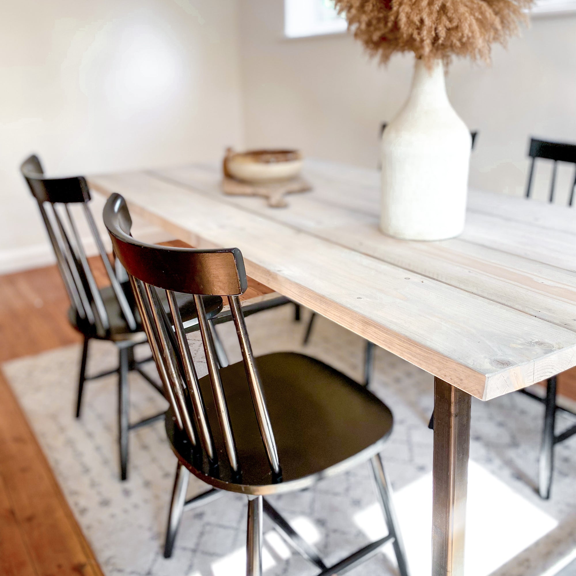 Grey Trestle Dining Table Wooden Kitchen Set Solid Wood Bench Chairs 4 Seat 8 Seater