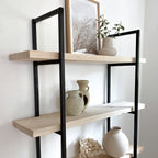 The White Bookcase Book Shelf Ladder White Shelves Wall Open Shelving Small Corner Unit Solid Wood Oak Narrow Tall Shelfie Wooden Industrial Neutral