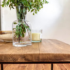 Rustic Wood Coffee Table Square Slab Reclaimed Country Antique Vintage