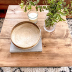 Rustic Wood Coffee Table Square Slab Reclaimed Country Antique Vintage