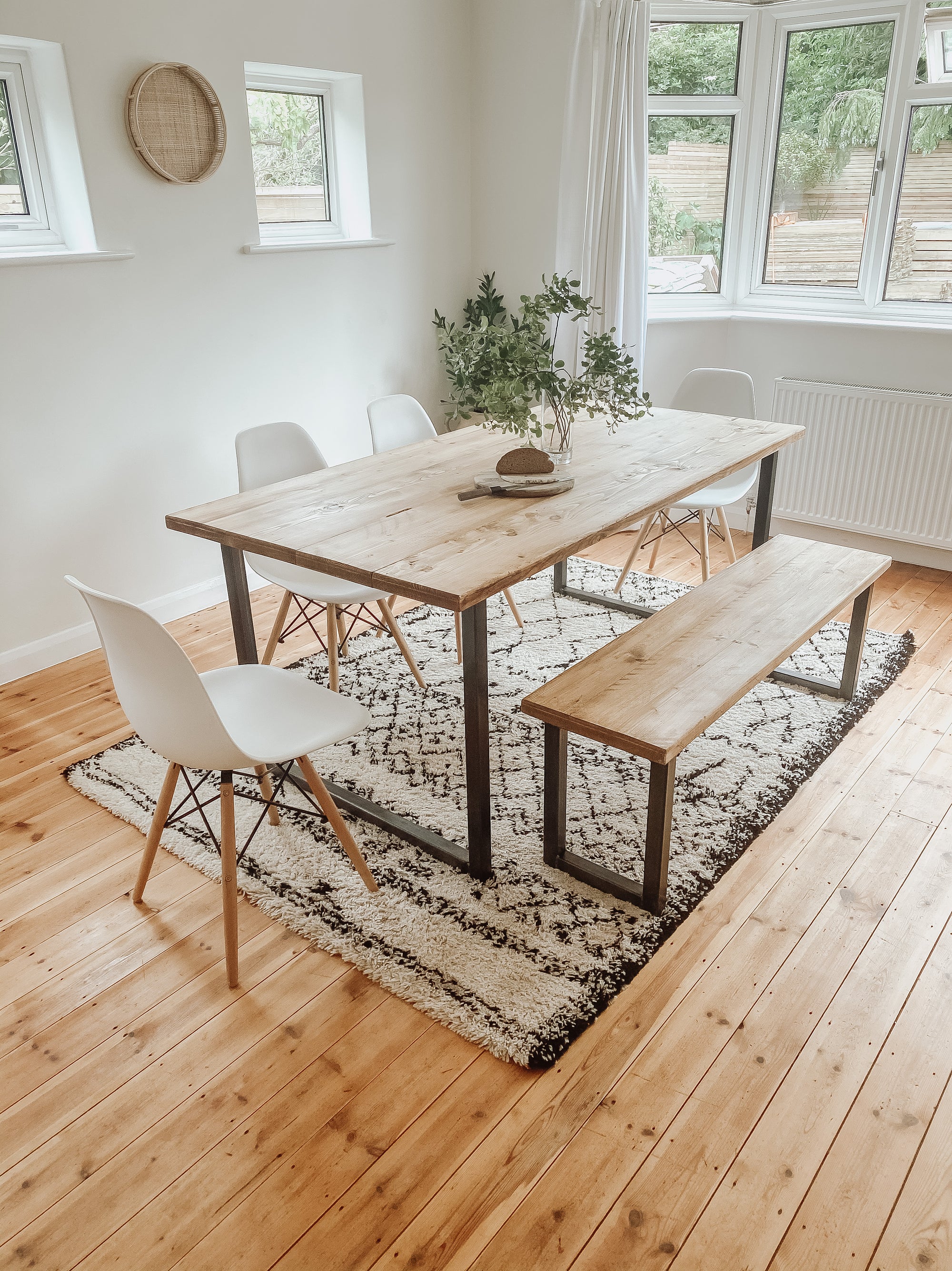 Industrial Dining Table Rustic Solid Wood Reclaimed Kitchen