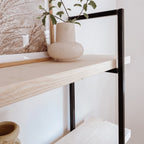 The White Bookcase Book Shelf Ladder White Shelves Wall Open Shelving Small Corner Unit Solid Wood Oak Narrow Tall Shelfie Wooden Industrial Neutral