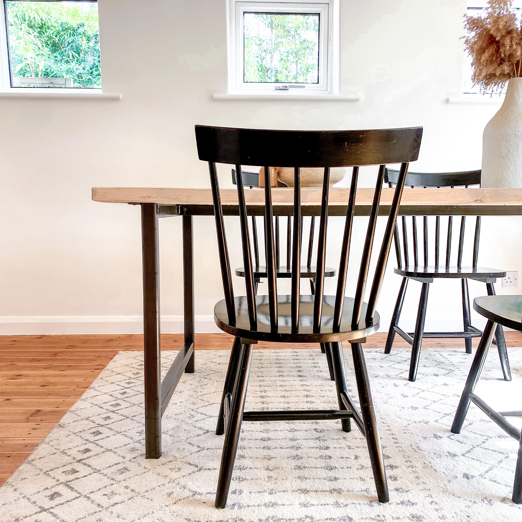 Grey Trestle Dining Table Wooden Kitchen Set Solid Wood Bench Chairs 4 Seat 8 Seater