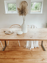 Load image into Gallery viewer, Industrial Dining Table Rustic Solid Wood Reclaimed Kitchen
