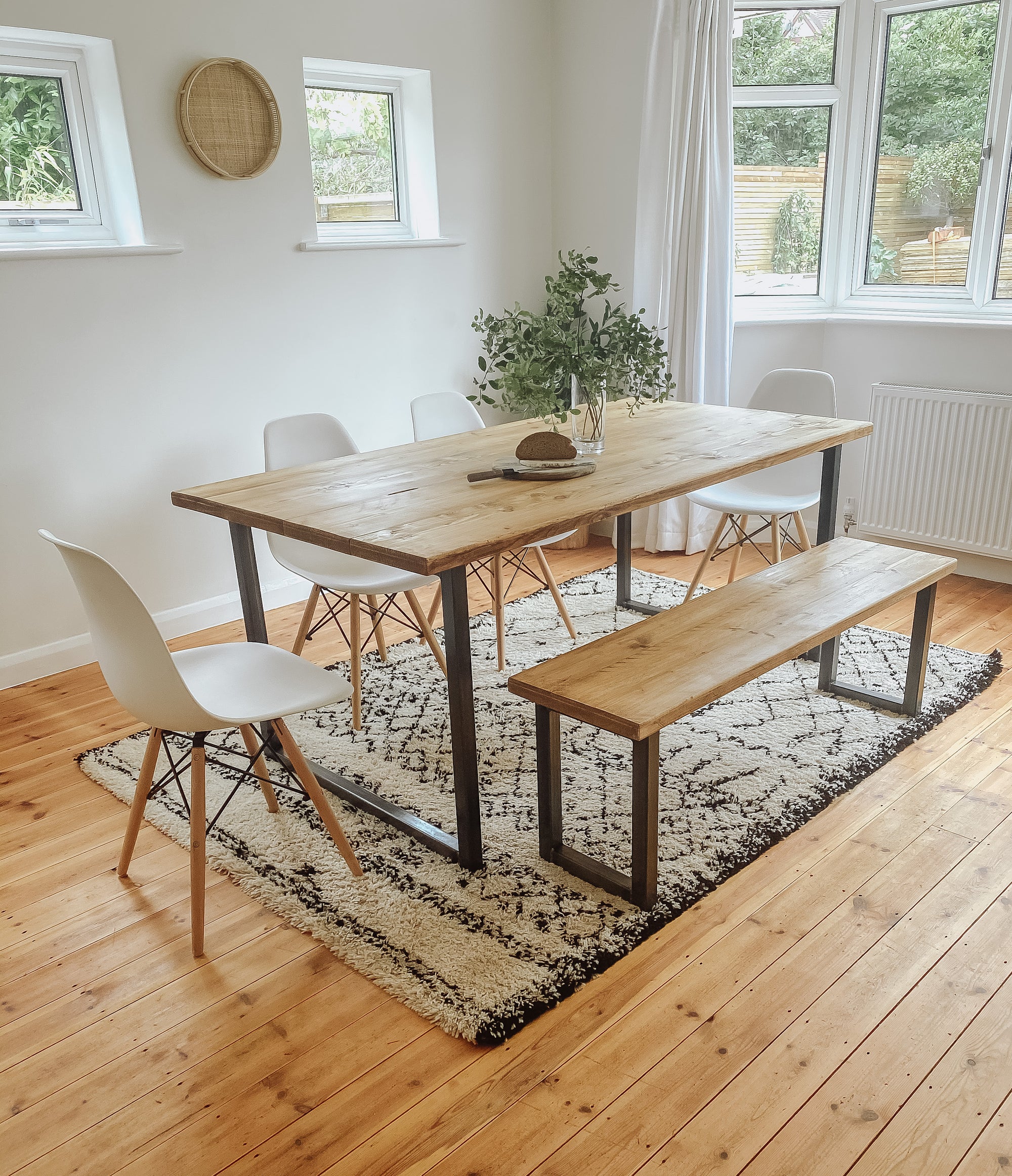 Industrial Dining Table Rustic Solid Wood Reclaimed Kitchen