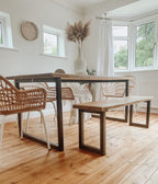 Industrial Dining Table Rustic Solid Wood Reclaimed Kitchen