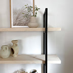 The White Bookcase Book Shelf Ladder White Shelves Wall Open Shelving Small Corner Unit Solid Wood Oak Narrow Tall Shelfie Wooden Industrial Neutral