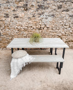 Outdoor Garden Table Wooden Set Dining Grey Solid Wood Bench Piece Patio Furniture 6 8 seater 10 12 Oak Bistro Acacia Teak.