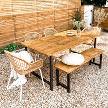 Load image into Gallery viewer, Garden table outdoor dining set picnic bench Patio Furniture Wooden Small Bistro Oak 6 seater and chairs Acacia 
