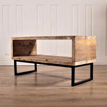 Load image into Gallery viewer, Wooden Industrial TV Unit Stand Cabinet Media wood  32 - 55 inch rustic retro reclaimed pine Handmade in Britain UK Vintage.
