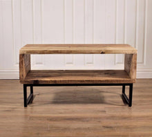 Load image into Gallery viewer, Wooden Industrial TV Unit Stand Cabinet Media wood  32 - 55 inch rustic retro reclaimed pine Handmade in Britain UK Vintage.
